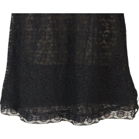 Vintage Black Lace Slip Large Dress Lined Large Sheer Bust V Neck SP63 - Picture 10 of 10